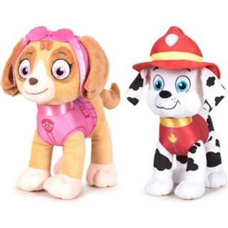 👉 Knuffel polyester multikleur kinderen Paw Patrol Knuffels Setje Van 2x Karakters Skye En Marshall 27 Cm - Kinder Speelgoed Hondjes Cadeau 8720276744638