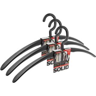👉 Kledinghanger zwart kunststof 12x Anti-slip Kledinghangers - Kleding Ophangen Set 8720276323475