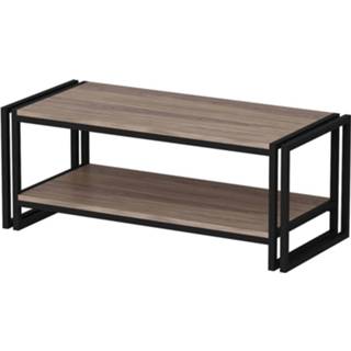 👉 Salontafel zwart steigerhout multikleur Homemania Lesa 102x45x40 Cm En Walnootkleurig 8681285954657