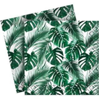 👉 Servet groen Party Stars Servetten Tropische Print 20 Stuks 33 Cm 5420042284919
