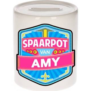 👉 Spaarpot keramiek multikleur kinderen Kinder Voor Amy - Naam Spaarpotten 8719538522022