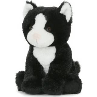 👉 Knuffel zwart witte pluche kinderen Zwart/witte Poes/kat 18 Cm Speelgoed - Huisdierenknuffels/knuffeldieren/knuffels Voor 8719538998056