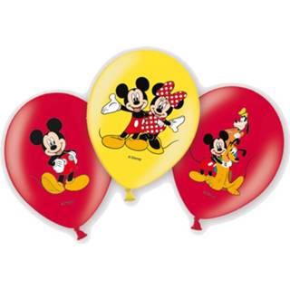 👉 Ballon rood geel Amscan Ballonnen Mickey En Minnie Mouse 6 Stuks Rood/geel 8719817456178