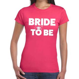 👉 Shirt roze synthetisch XS vrouwen Bride To Be Tekst T-shirt Dames - Be- Vrijgezellenfeest Kleding 8720147272543