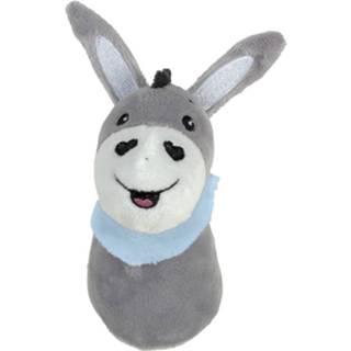 Grijs blauw pluche Happy People Grijpspeelgoed Ezel Grijs/blauw 13 Cm 4008332401423