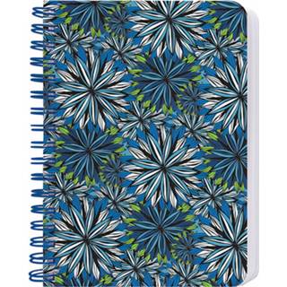 👉 Notitieboek blauw groen karton papier Cedon A6 Bloemen Karton/papier Blauw/groen 4048809022140