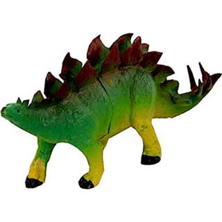 👉 Groen geel kunststof Jonotoys Speeldier Stegosaurus Junior 20 X 15 Cm Groen/geel 8718154287803