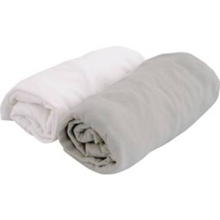 👉 Witte grijze wit Doux Nid Lot 2 Vellen-covers Jersey En Parel 60 X 120 Cm 3120760066850