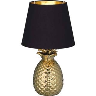 👉 Reality Tafellamp Pineapple 43 Cm Keramiek/textiel Goud/zwart