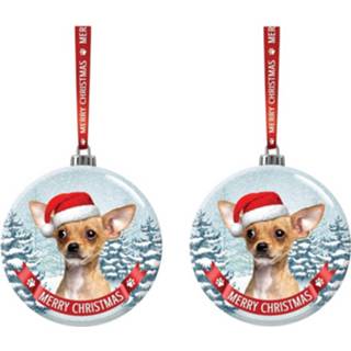 👉 Kerstbal glas Set van 3x stuks dieren kerstballen met hond 7 cm