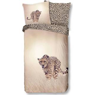 👉 Dekbedovertrek zandkleurig katoen bruin Good Morning Cheetah 135x200 Cm 8717285180175