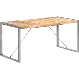 👉 Eettafel bruin mannen Vidaxl 160x80x75 Cm Massief Ruw Mangohout 8720286104552