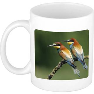 👉 Beker keramiek wit Dieren Bijeneter Vogel Foto Mok 300 Ml - Cadeau / Vogels Liefhebber 8720276777650