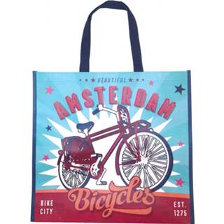 👉 Bike rood blauw nylon katoen Matix Shopper Amsterdam Bikes 44 Cm Rood/blauw 8717683133841