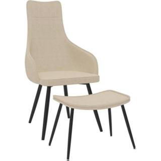 Fauteuil stof crème Vidaxl Met Voetenbank 8720286054611