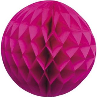 👉 Kerstbal papieren roze magenta 1x kerstballen fuchsia 10 cm kerstversiering