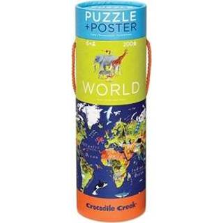 👉 Puzzel stuks Crocodile Creek Puzzels en poster Wereld - 200 stukjes 732396287351