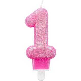 👉 Kaars roze Amscan '1' 7 Cm 13051639303