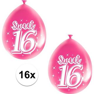 👉 Ballon roze 16x Sweet 16 Verjaardag Ballonnen - Jaar Thema 8720147296273