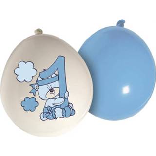 👉 Ballon blauw wit Haza Original Ballonnen ''1'' 25 Cm Lichtblauw/wit 20 Stuks 8003990624746