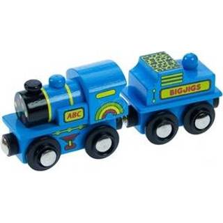 👉 Blauw stuks bigjigs houten treinen Blue ABC Engine (4) 691621544112