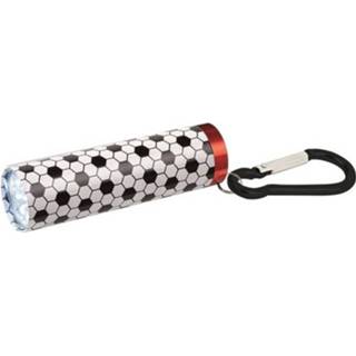 👉 Zaklamp zwart wit aluminium Moses Voetbal Junior 8,5 Cm Zwart/wit 8719817568925