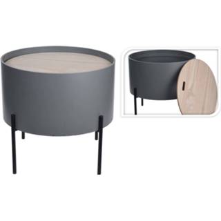 👉 Bijzettafel grijs MDF metaal Home&styling Met Opbergbak En 8719987242441