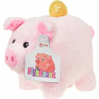 👉 Spaarvarken roze kunststof Toi-toys Pluchen 19 Cm 8719904750714