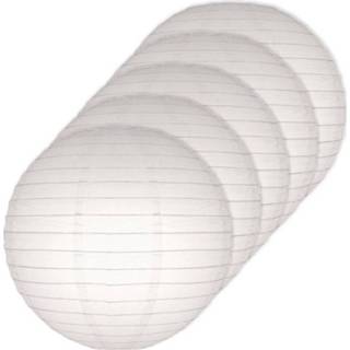 👉 Lampion wit papier 5x Stuks Luxe Bol Lampionnen 25 Cm 8719538704756