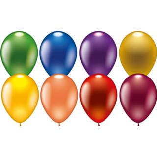 👉 Ballon multikleur 8 Metallic Gekleurde Ballonnen 8718758397311