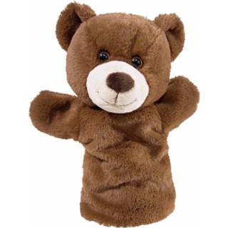 👉 Handpop bruine pluche polyester bruin kinderen Beer Knuffel 25 Cm - Beren Knuffels Poppentheater Speelgoed 8720147751055