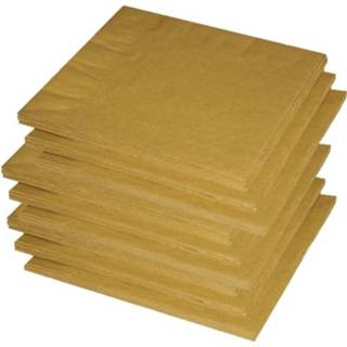 👉 Servet gouden goud papier goudkleurig 80x Servetten 33 X Cm - Thema Tafeldecoratie 8720147647259