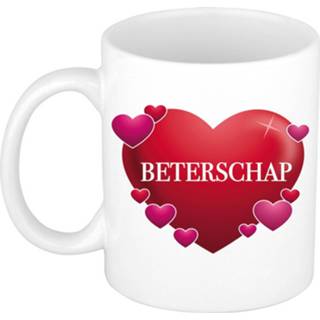 👉 Koffiemok wit keramiek Beterschap Cadeau / Theebeker Met Hartjes - 300 Ml Beker Mok 8720147860351