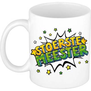 👉 Koffiemok wit keramiek Stoerste Meester Cadeau / Theebeker Met Sterren - 300 Ml Beker Waardering Mok 8720147922134