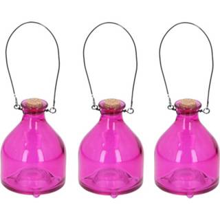 👉 Wespenvanger roze glas Set Van 3x Stuks Wespenvangers/wespenvallen 12 Cm - Insectenvangers/insectenvallen Insectenbestrijding 8720276194907