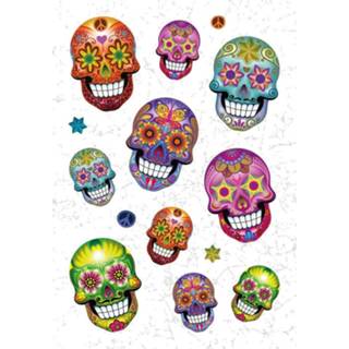 👉 Stickervel Herma Flowerpower Skull 16 Cm Glitter Folie 14-delig 4008705031714