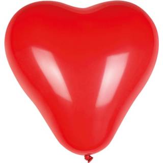 👉 Ballon rood Boland Ballonnen Hart 25 Cm Latex 6 Stuks 8712026222060