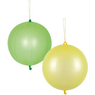 👉 Ballon groen geel Boland Ballonnen Punch 52 Cm Latex Groen/geel 2 Stuks 8712026222091