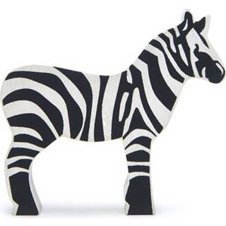 👉 Safaridier zwart wit hout Tender Leaf Toys Zebra Junior 8,8 X 8,3 Cm Zwart/wit 191856047421