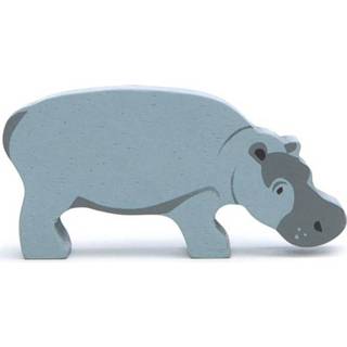 👉 Safaridier blauw hout Tender Leaf Toys Nijlpaard Junior 9,5 Cm 191856047483