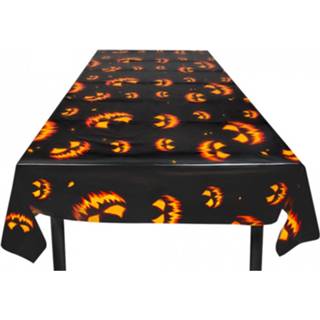 👉 Tafelkleed zwart oranje polyethyleen Boland Creepy Pumpkin 120 X 180 Cm Polyetheen Zwart/oranje 8712026723093