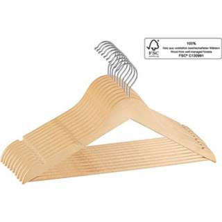 👉 Kledinghanger houten antislip hout bruin Set Van 10x Stuks 45 Cm - Kleding Ophangen 4034127290613