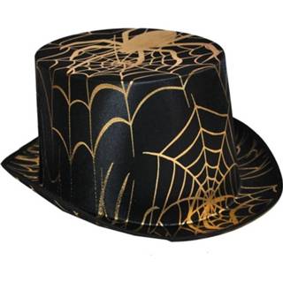 👉 Gouden hoge hoed zwart kunststof Zwart/ Met Spin 8718758335177
