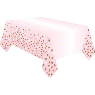 👉 Tafelkleed roze wit papier goudkleurig Amscan 180 X 120 Cm Roze/goud/wit 194099001083