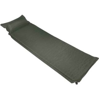 👉 Luchtmatras groen stof Vidaxl Met Kussen Opblaasbaar 55x185 Cm Donkergroen 8719883828985