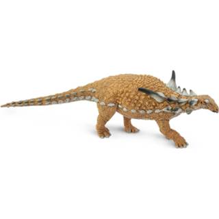 👉 Dinosaurus bruin grijs rubber Safari Sauropelta Junior 18 Cm Lichtbruin/grijs 95866305109