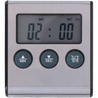 👉 Keukenthermometer grijs Alpina Keuken Thermometer - 2 In 1 Digitale & Timer 8711252151403