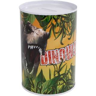 Spaarpot groen geel staal multikleur Dinoworld Junior 8,5 X 11,5 Cm Groen/geel 8713219371374