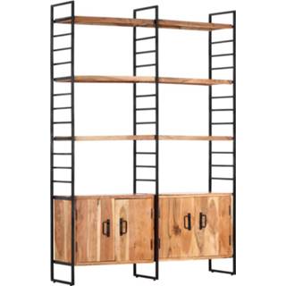 👉 Boekenkast acaciahout hout bruin Vidaxl Met 4 Schappen 124x30x180 Cm Massief 8719883711812