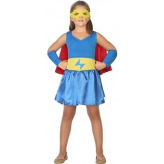 Jurk polyester multikleur meisjes Supergirl Verkleed Set / Kostuum Jurkje Voor - Carnavalskleding Voordelig Geprijsd 140 (10-12 Jaar) 8719538822436